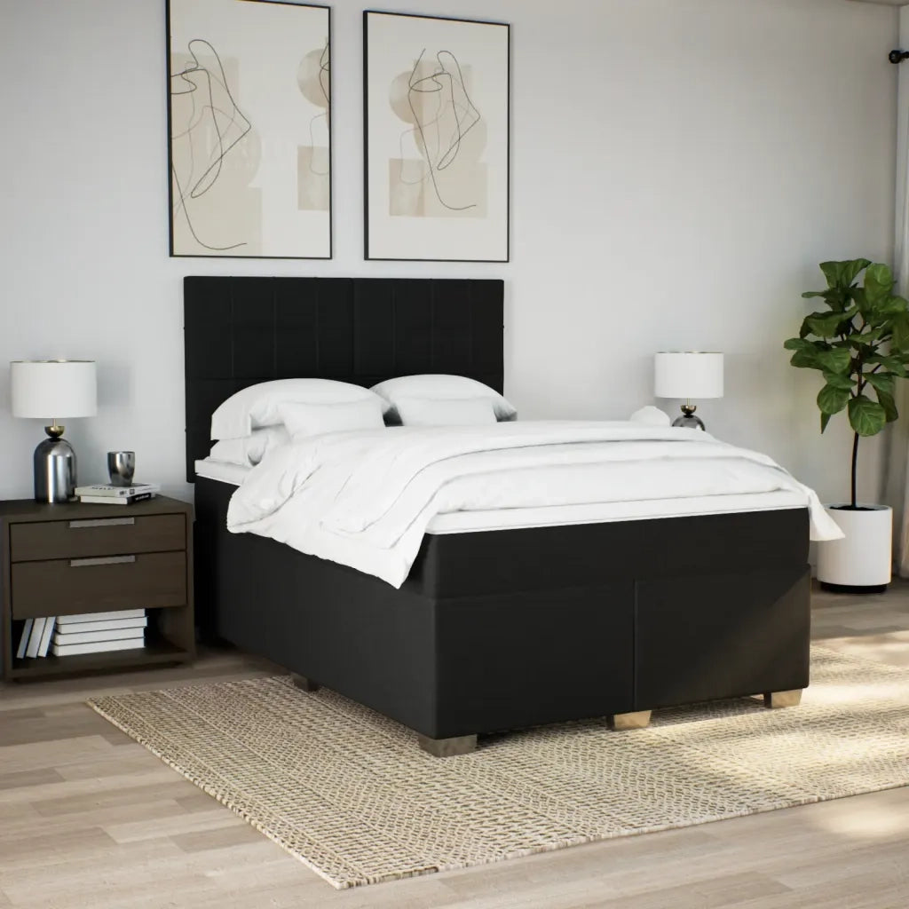 Giroletto a Molle con Materasso Nero 140x190 cm in Tessuto 3292785