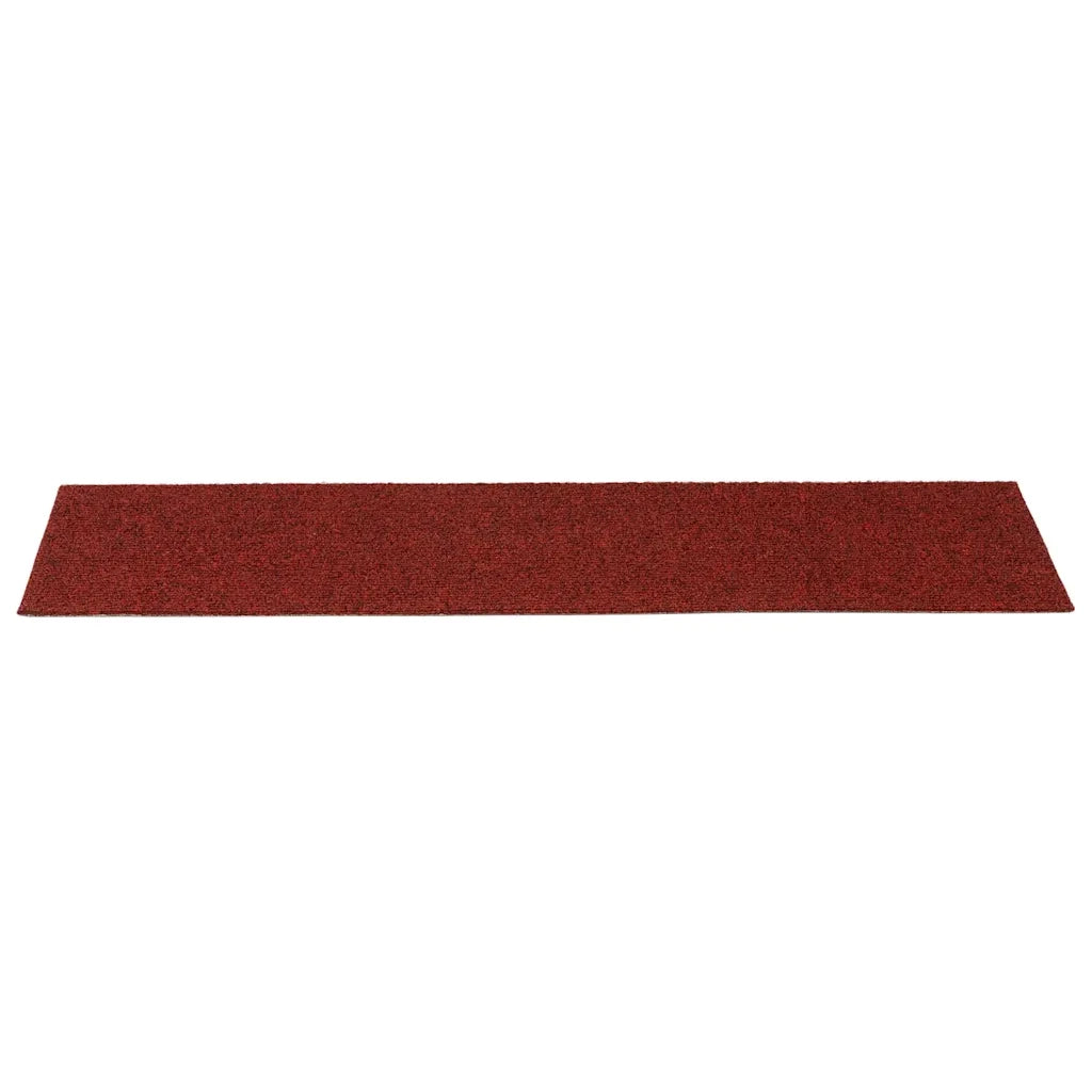 Tappetini per scale autoadesivi 15 pz 76x20 cm Bordeaux Rosso Rettangolari 326928