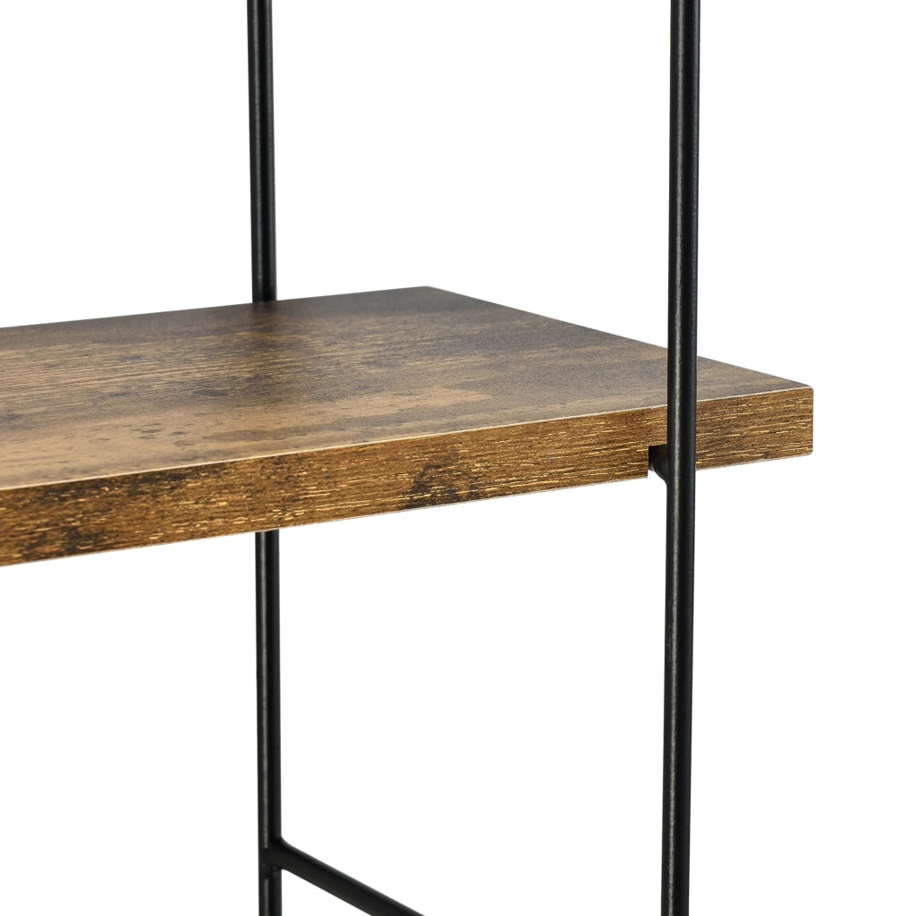 Mensola da parete a 3 ripiani 48 x 15 x 64 cm effetto legno scuro 03_0007063