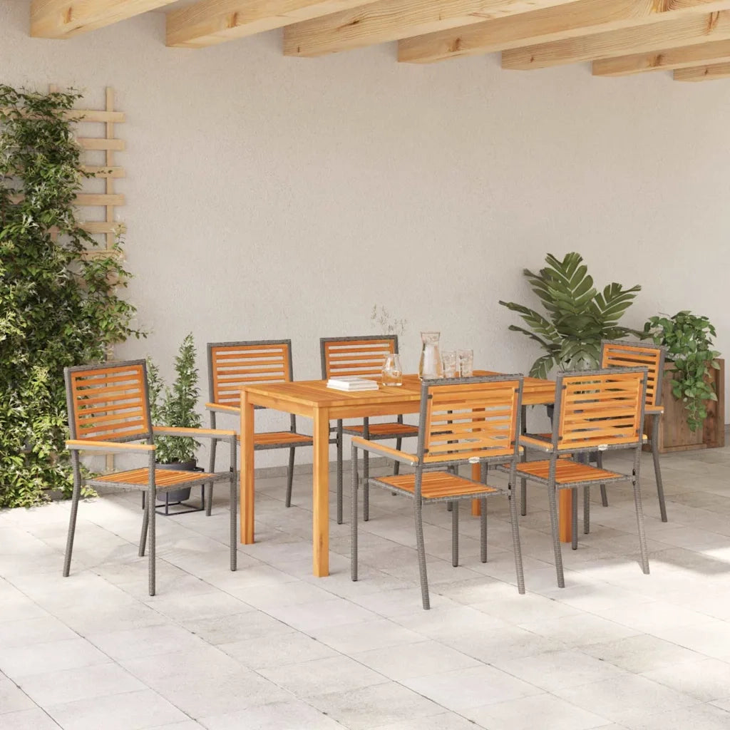 Set da Pranzo per Giardino 7 pcs Grigio 3365539