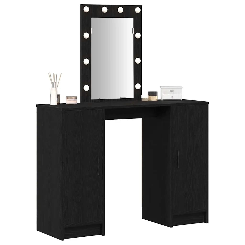Toeletta | Tavolo da Trucco Nero 102 x 33 x 135 cm Legno multistrato