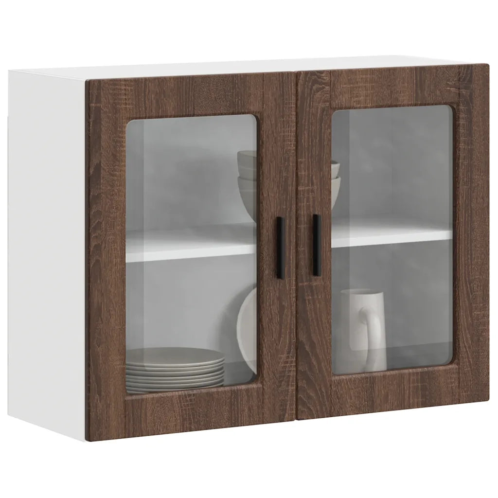 Pensile da Cucina con Porta in Vetro Porto Rovere Marrone 854094