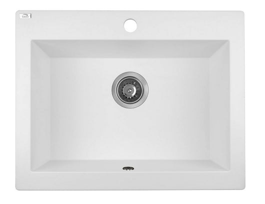 Lavello a Vasca Singola con Grembiule 63x49 cm | Ceramica Moderna, Sifone Salvaspazio Incluso