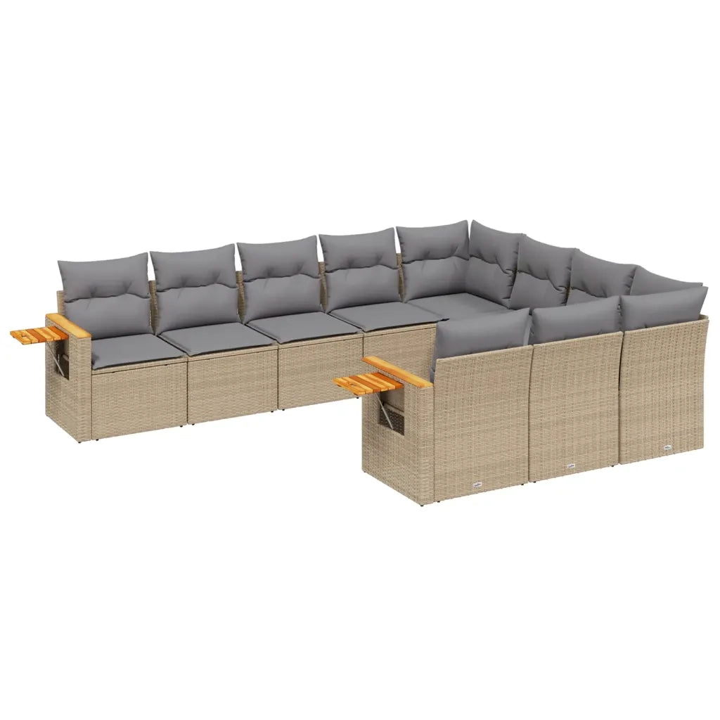 Set Divano da Giardino 10 pz con Cuscini Beige in Polyrattancod mxl 92215