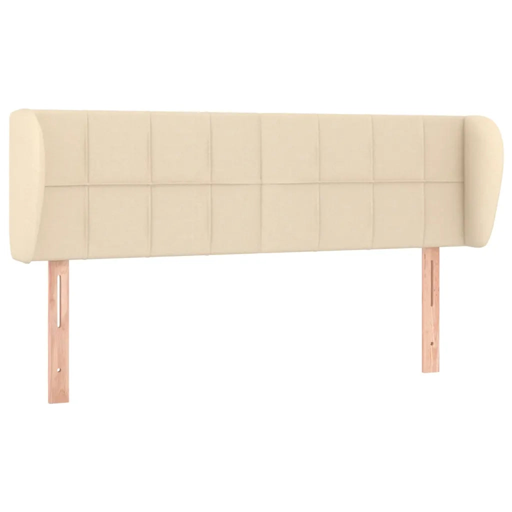 Testiera ad Orecchio-Testata con Orecchie Crema 147x23x78/88 cm in Tessuto 266498