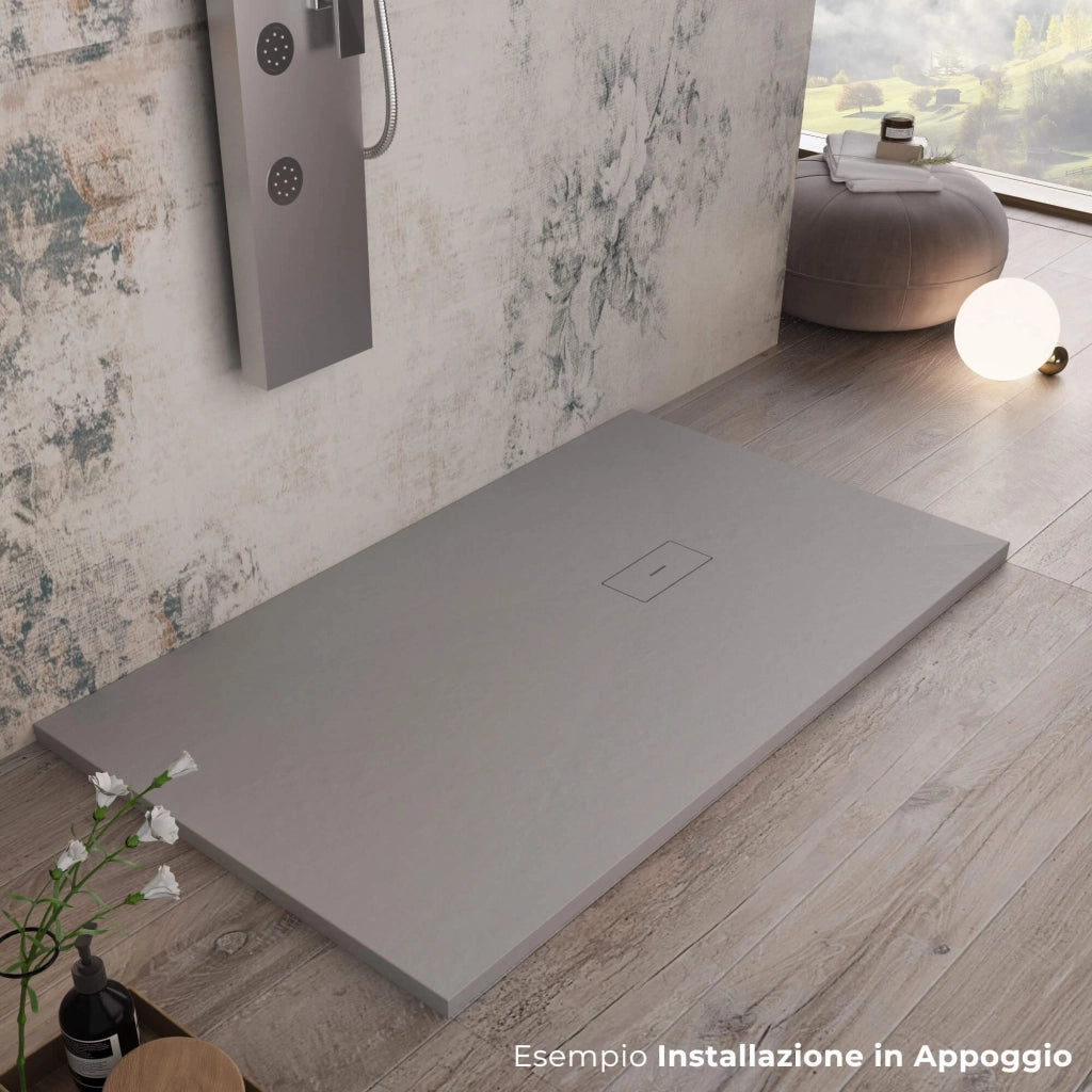 Piatto Doccia in Pietra 90x180 cm Bonussi Manila Grigio Chiaro