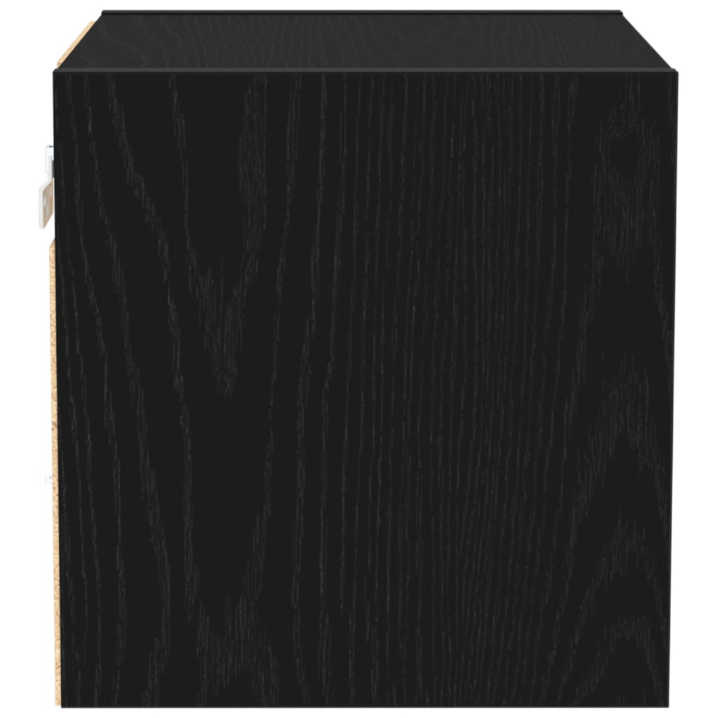 Mobile TV LED Nero Rovere 30x28,5x30 cm Legno ingegnerizzato