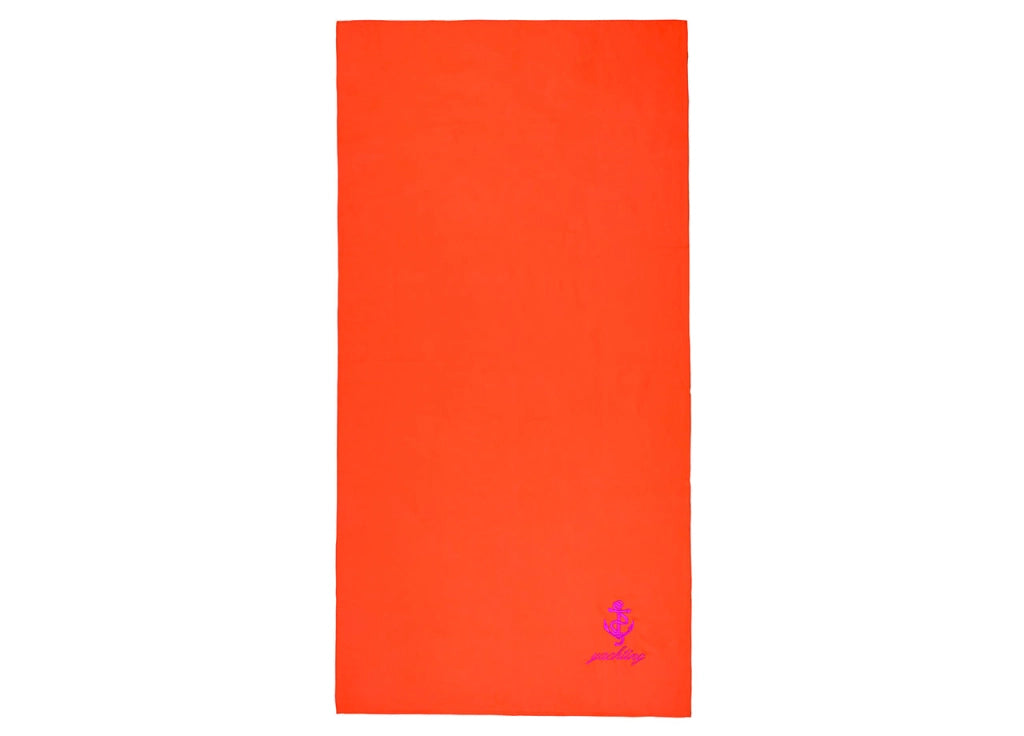 Telo Mare Spiaggia Piscina In Microfibra Tinta Unita Modello Honduras - Telo Mare - Arancio-Fucsia