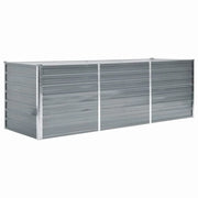 Fioriere | Cassetta per fiori | Letto Rialzato da Giardino Acciaio Zincato 240x80x77 cm Grigio