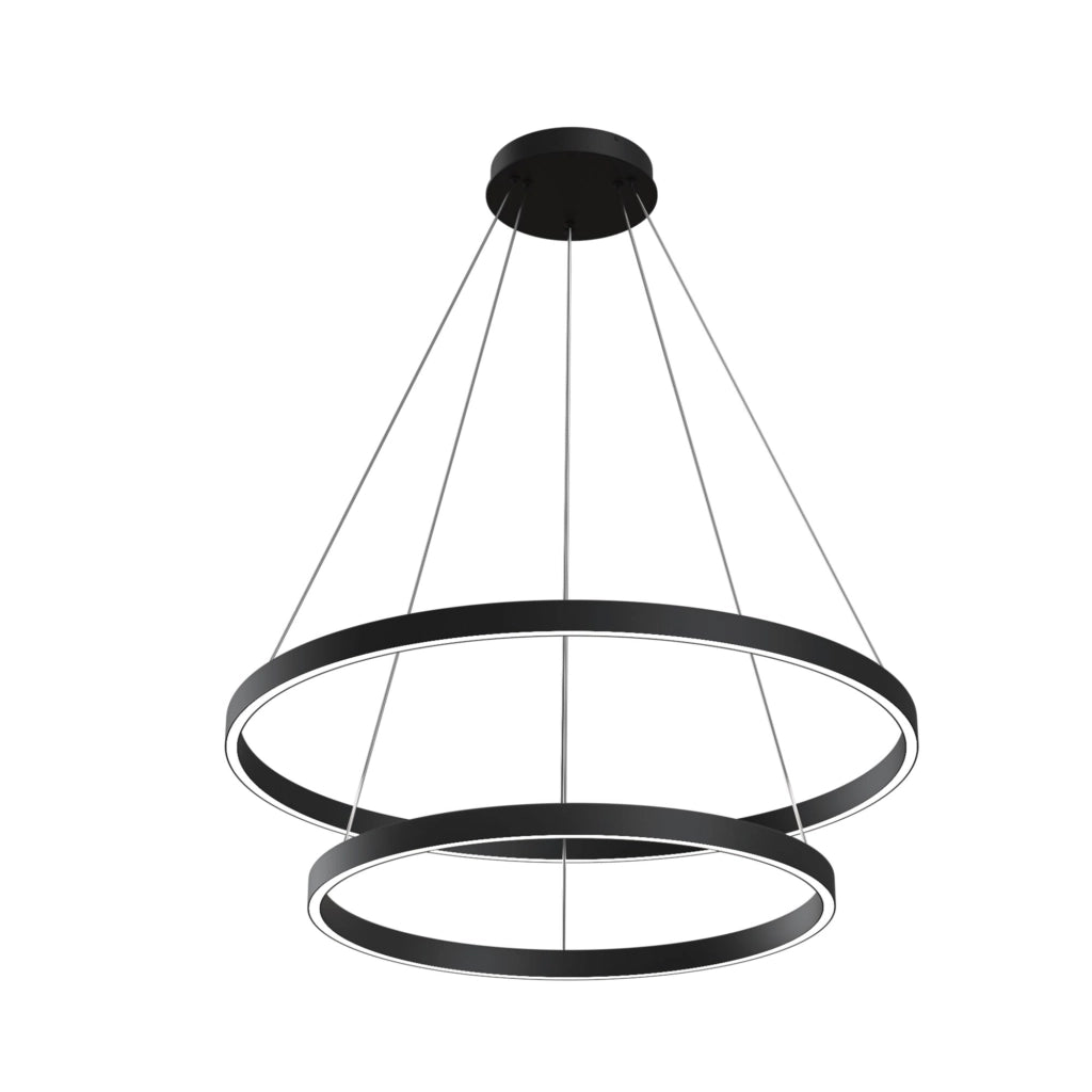 Lampada a sospensione Maytoni Rim 80cm LED nera 4000K