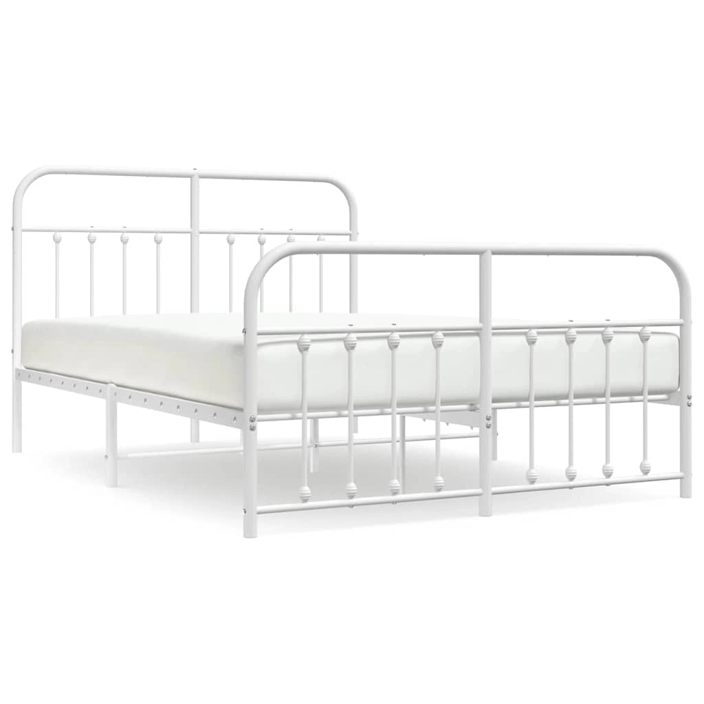 Giroletto con Testiera e Pediera Metallo Bianco 140x200 cmcod mxl 79272