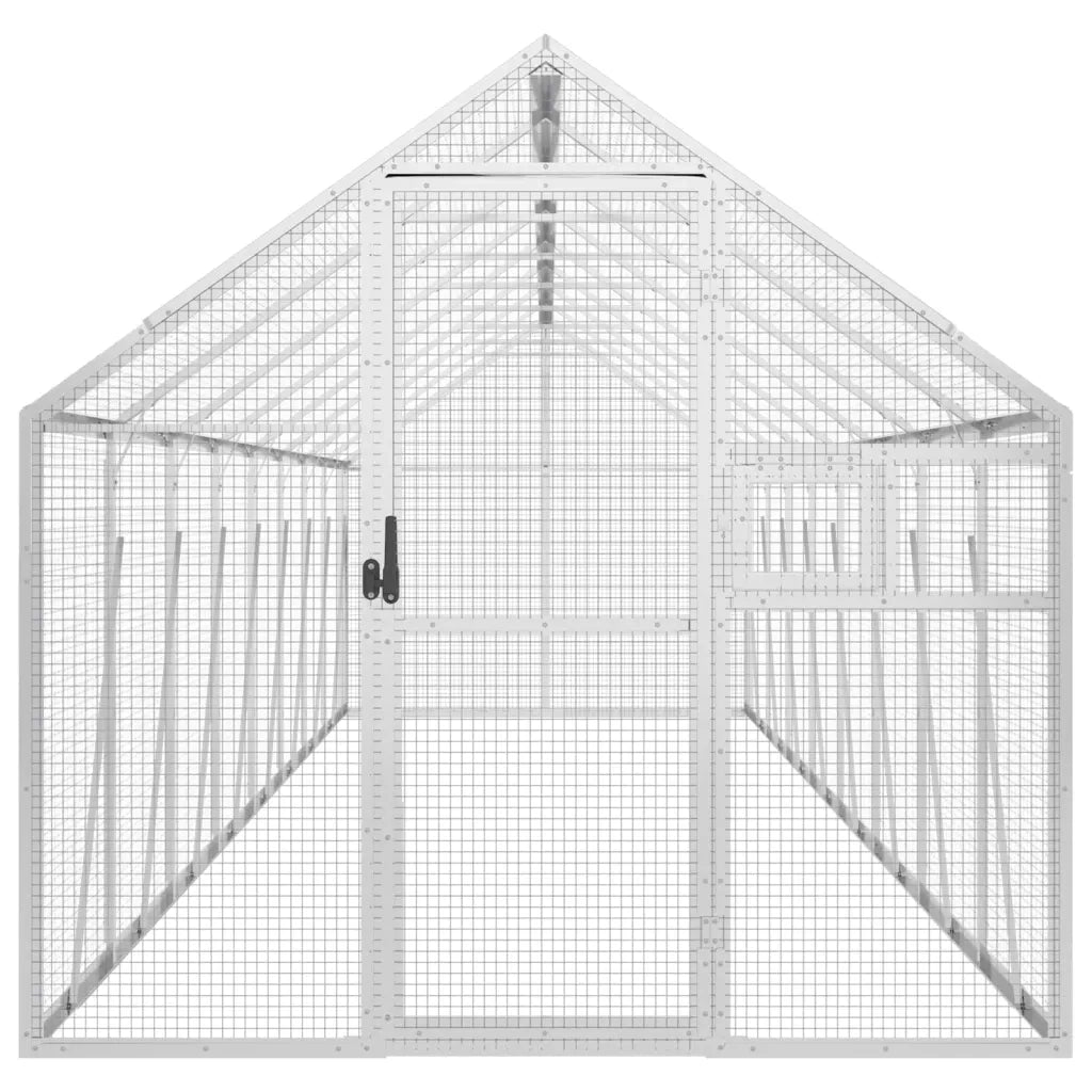 vidaXL Voliera Argento 1,79x8x1,85 m in Alluminio