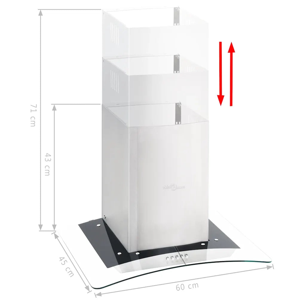 Cappa Aspirante a Muro 60 cm Acciaio Inossidabile 756 m³/h LED 50667