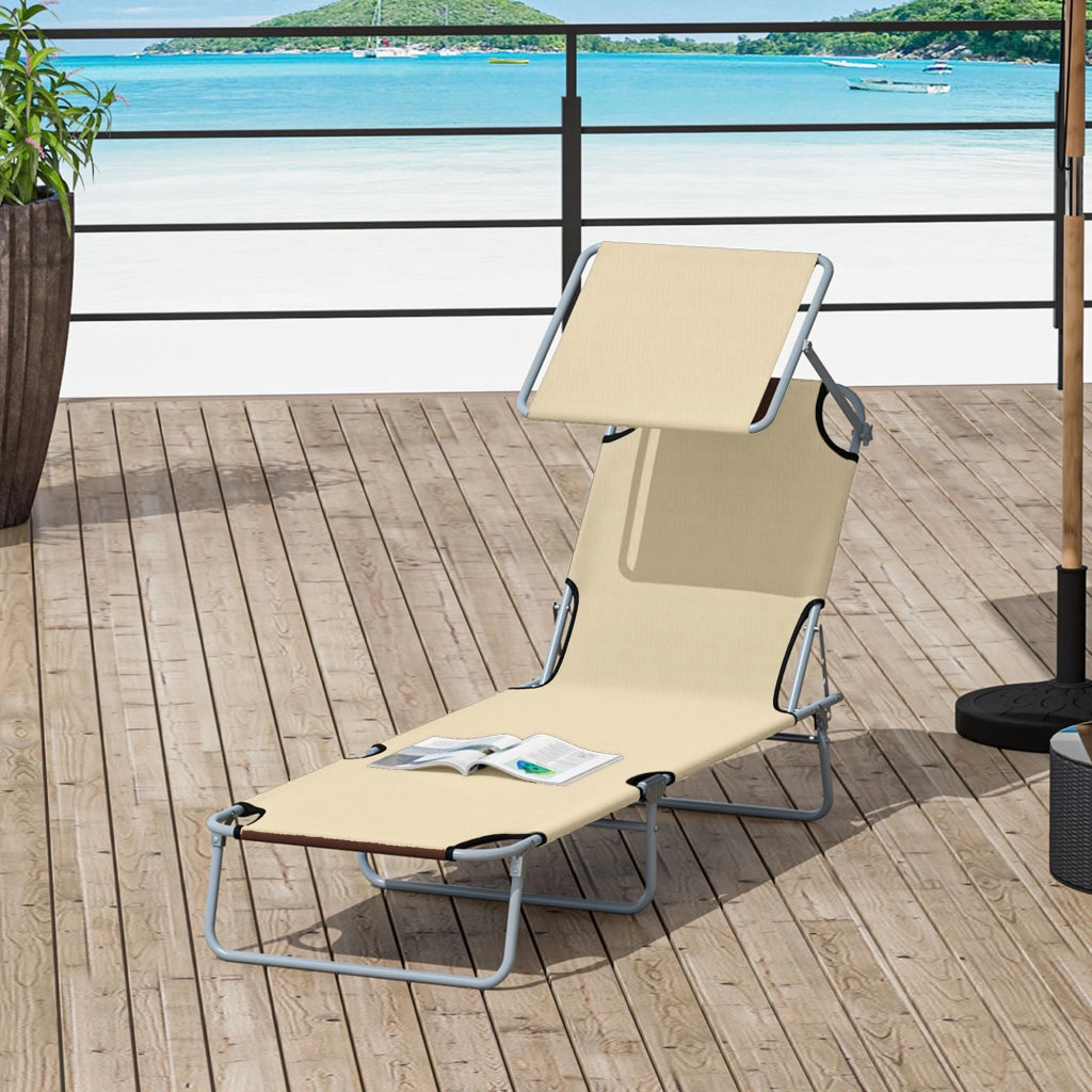 Sdraio a sbalzo con tetto pieghevole ¨C zephmum ¨C Beige 120 kg