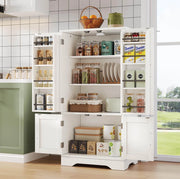 Credenza alta moderna 120x60x40 cm in MDF bianco con luce LED sensore; ante scanalate