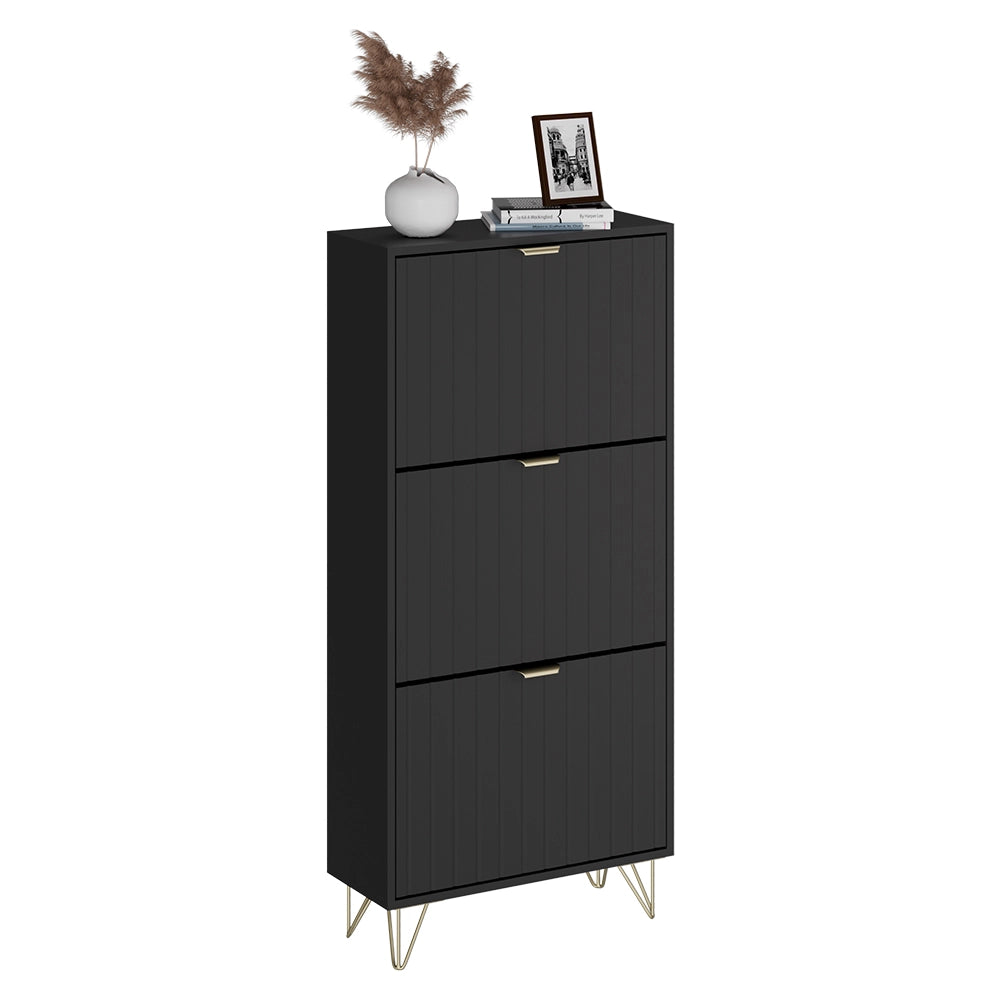 Vicco Armadio per le scarpe Nero 60 x 128.5 cm 3 scomparti