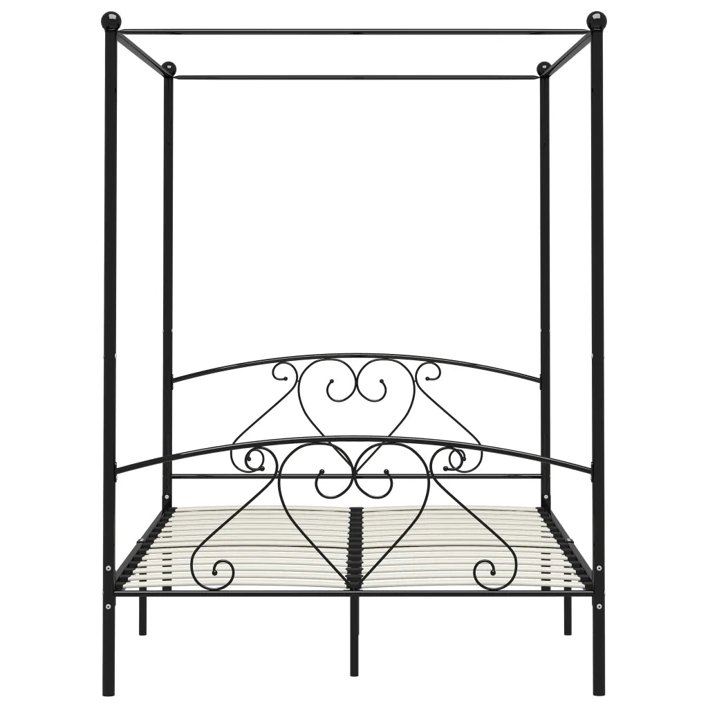 Giroletto Baldacchino senza Materasso Nero 140x200 cm Metallo 284436