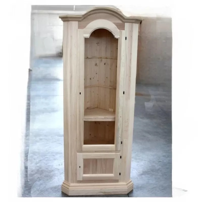 Vetrina ad angolo 2 porte grezzo in legno 55x55x185 (926) - Mobili 2G