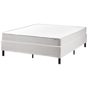 Letto matrimoniale con rete in tessuto 140 x 200 cm con materasso a molle insacchettate senza testiera camera da letto grigio chiaro