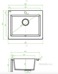 Lavello a Vasca Singola con Grembiule 63x49 cm | Ceramica Moderna, Sifone Salvaspazio Incluso