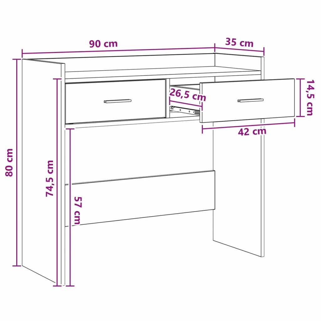 Tavolo consolle Rovere Artigianale 90 x 35 x 80 cm 8011306