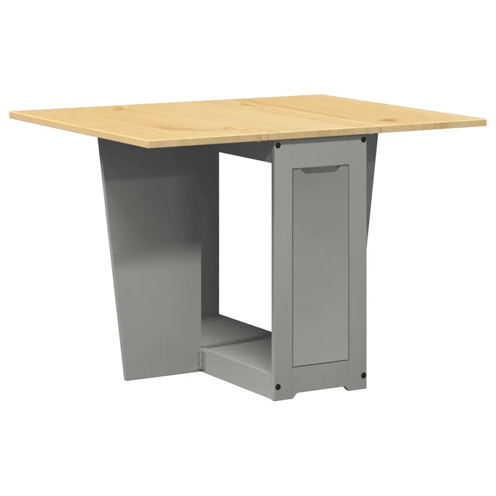 Set da Pranzo 5 pz Corona Pieghevole Grigio in Legno di Pino 3295718