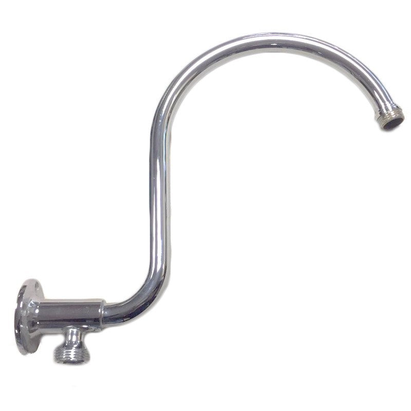 Braccio doccia canna alta, con doppio attacco da 1/2, in ottone