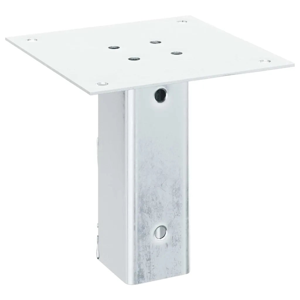 Basi per Pali Quadrate 4 pz Argento 46x46 mm in Acciaio Zincato CFW2665073