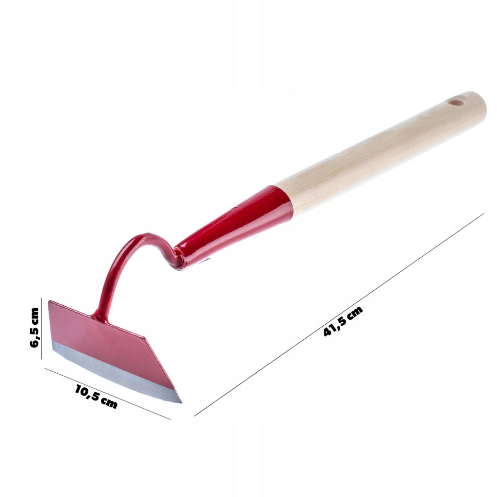 Zappa da giardino forgiata KADAX da 10 cm per estirpare le erbacce, con manico in legno.