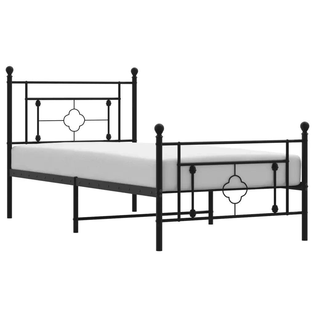 Giroletto con Testiera e Pediera Metallo Nero 90x190 cmcod mxl 109686