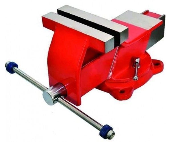 VIGOR 49120-18 Morsa da banco parallela in acciaio con base girevole apertura 100 mm colore Nero