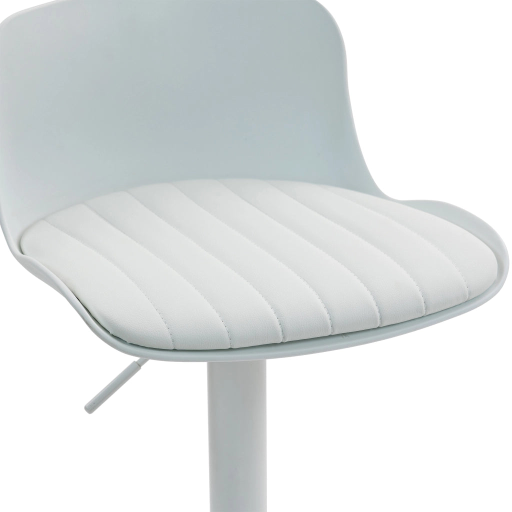 SGABELLO GIREVOLE 360° REGOLABILE IN ALTEZZA BIANCO IN METALLO