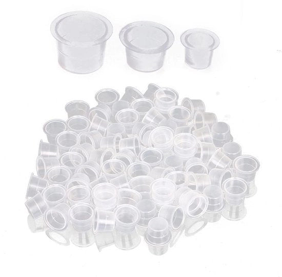 Set di punti colorati per tatuaggi 100 pezzi - diametro 12 mm - materiale ecocompatibile in plastica - riutilizzabile - sostenibile - per tatuaggi - punteruoli per tatuaggi