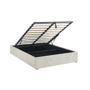 Struttura letto con contenitore e rete a doghe 140x190cm, imbottita