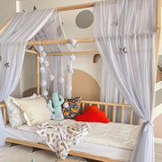 Tende da Letto per Bambini con Piumoni e Stelle Decorative - 340 cm