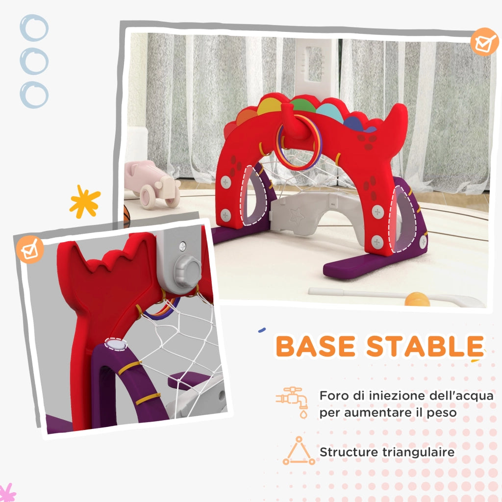 Set da gioco 5 in 1 per bambini ¨C Xylo ¨C canestro basket regolabile, golf, calcio, 3-6 anni