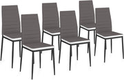 Set di 6 sedie da pranzo grigie con fascia bianca per sala ROMANE