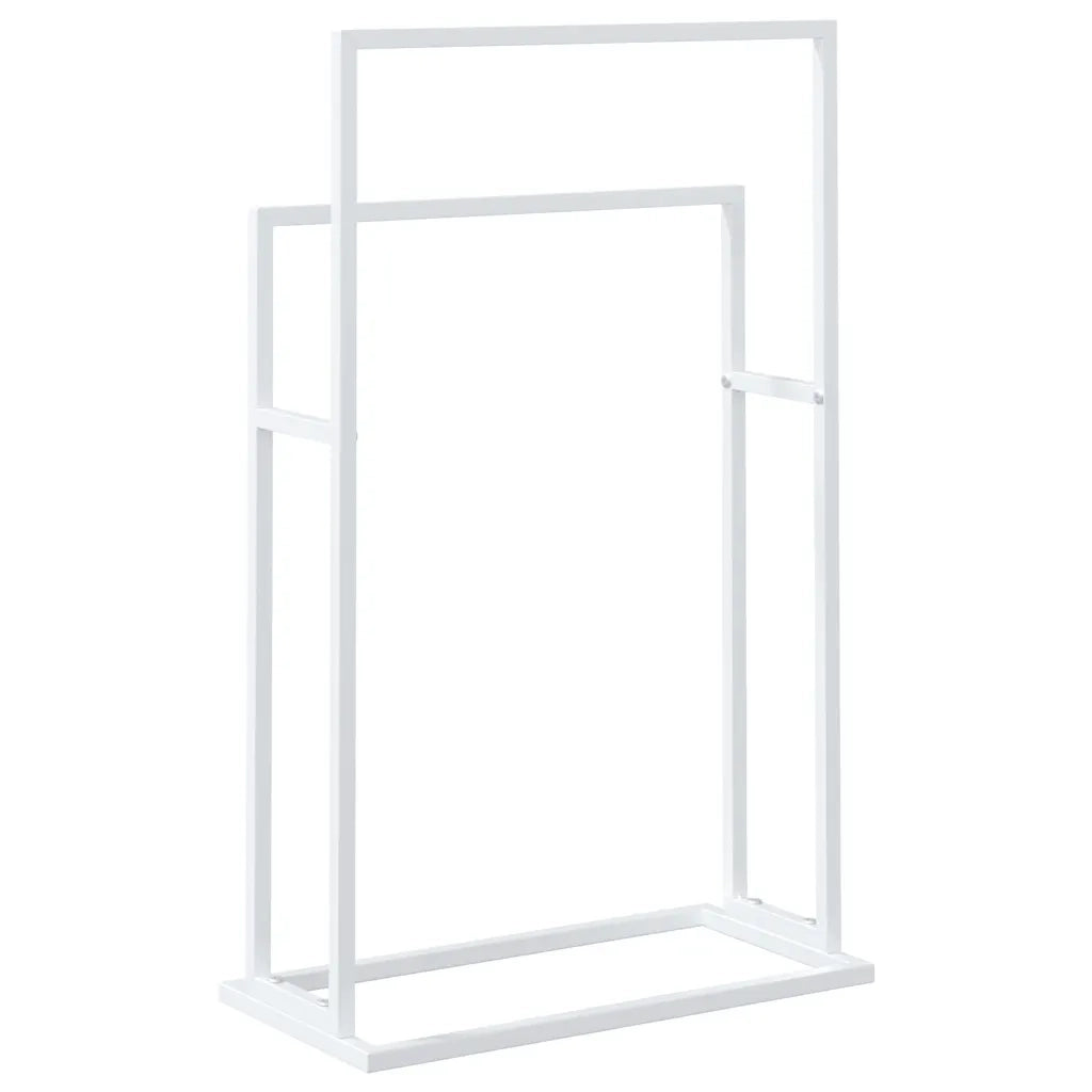 Portasciugamani Autoportante Bianco 48x24x78,5 cm in Ferro 343088