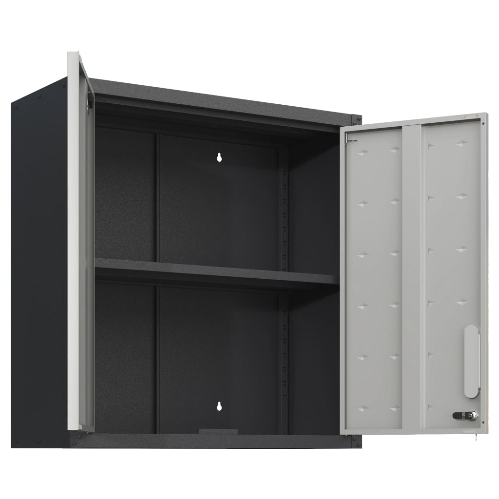 ARMADIO da parete con anta lucchevole 90 x 47 x 19,5 cm metallo nero/grigio