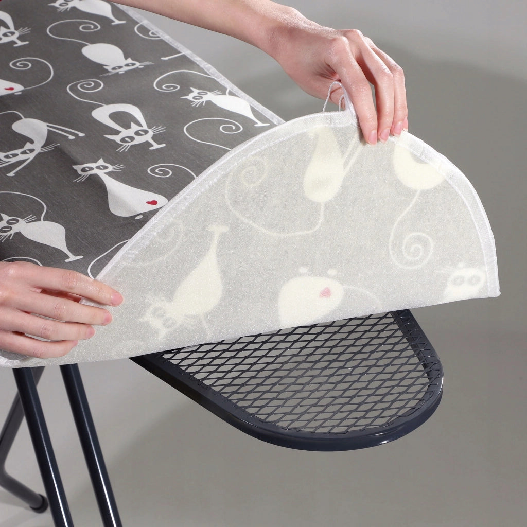 Copriasse da stiro KADAX 132x48 cm, elastico, con stampa gatti.