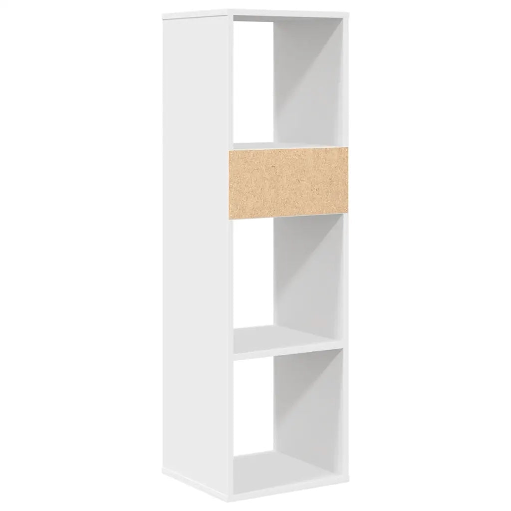Libreria-Scaffale per Libri-Mobile di Stoccaggio Bianca 34x31x112 cm in Legno Multistrato