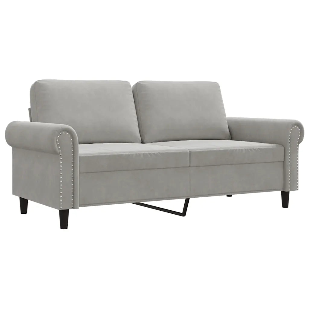 Divano a 2 Posti Grigio Chiaro 140 cm in Velluto 359529