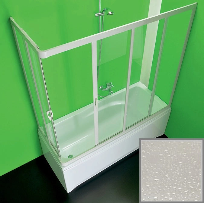 Box sopravasca scorrevole due lati acrilico pvc bianco Velplas 80x170 cm