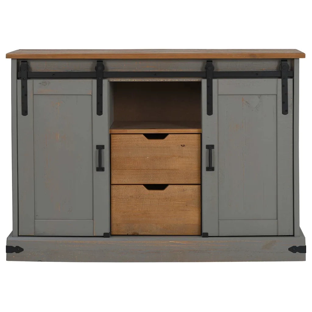 Credenza HALDEN 2 Ante Scorrevoli 112x40x80 cm Legno Massello