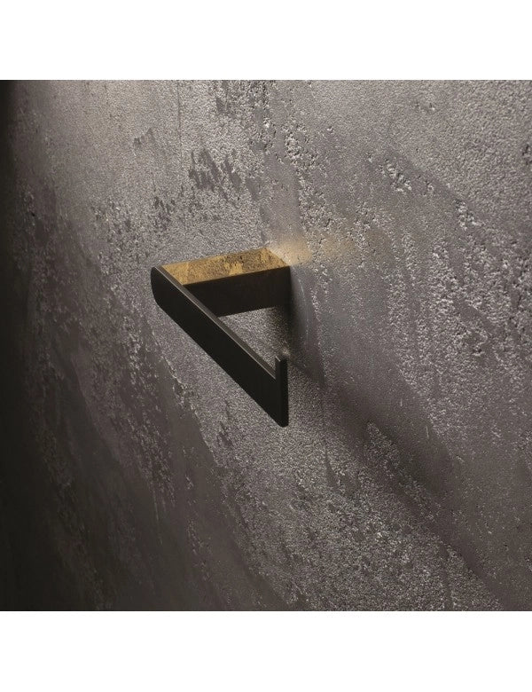 Porta carta igienica GALLA in ottone nero e oro 15,5 x6 x3 cm