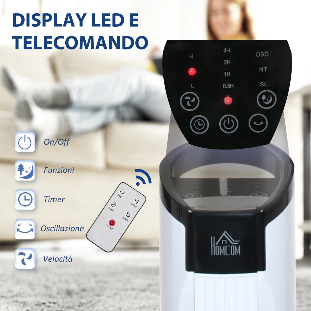 Ventilatore a Torre Oscillante con Telecomando ¨C zephmum ¨C Nero, 70¡ã, 3 Velocit¨¤