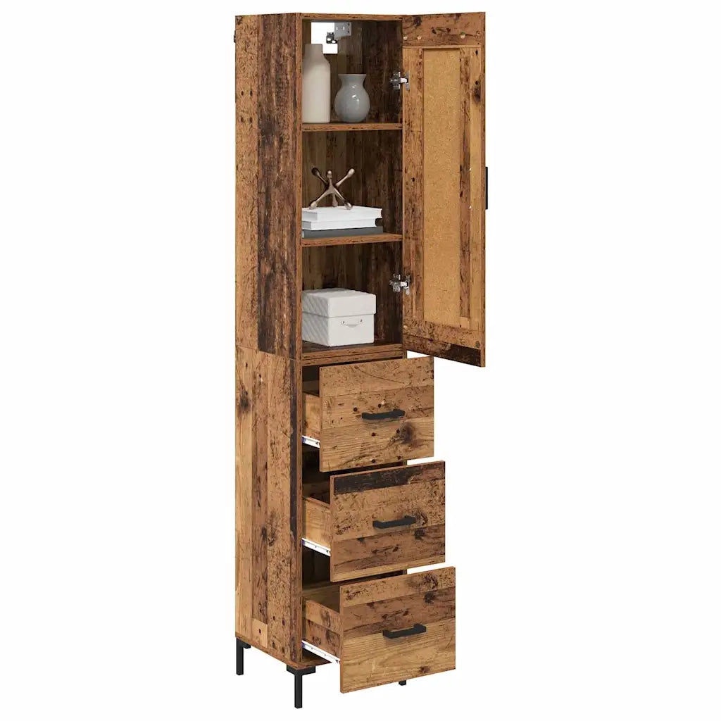 Credenza | Madia | Buffet da pranzo | Armadio da pranzo Legno vecchio 34,5 x 34 x 180 cm Legno multistrato