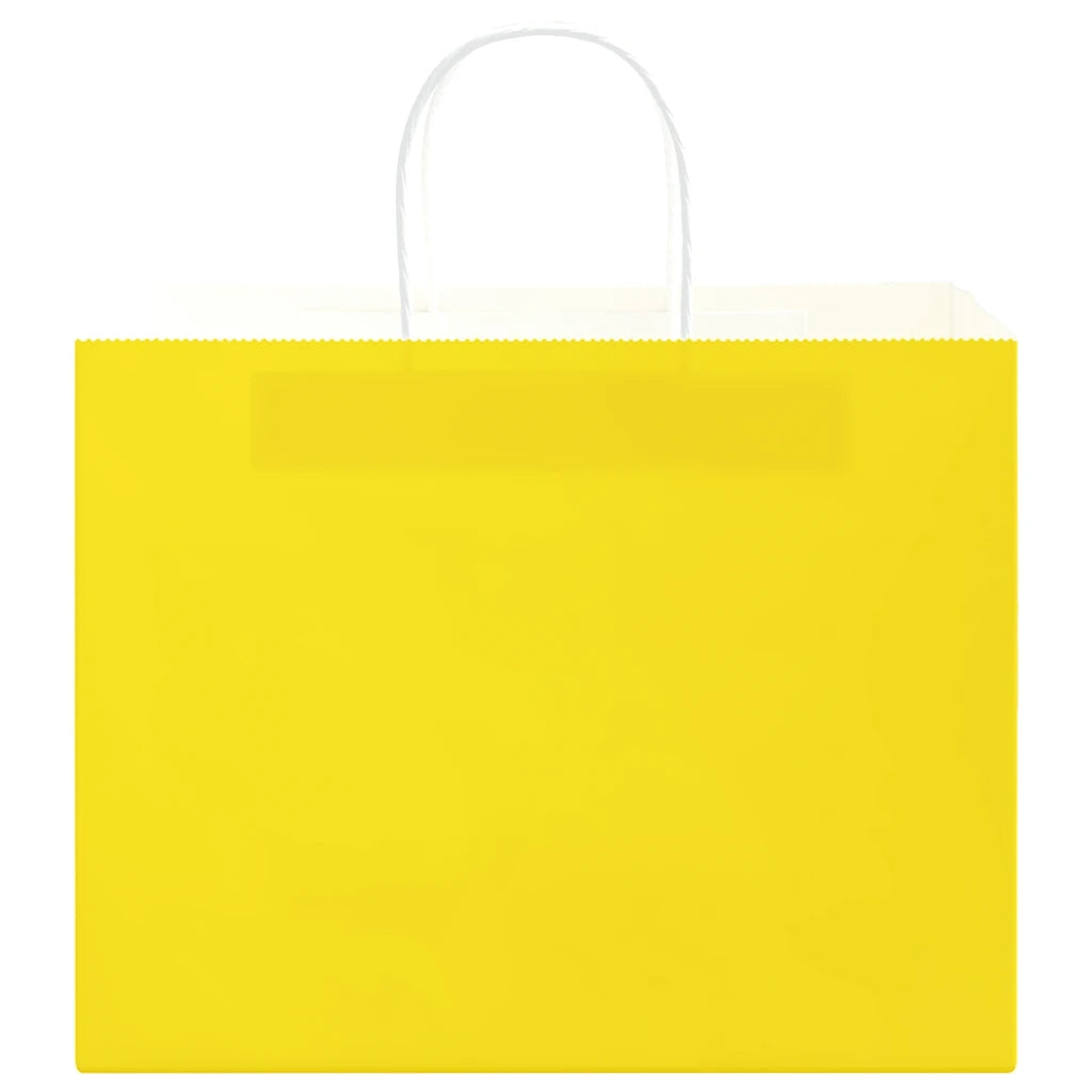 Sacchetti di Carta 250 pz con Manici Gialli 32x22x24 cm 4101791