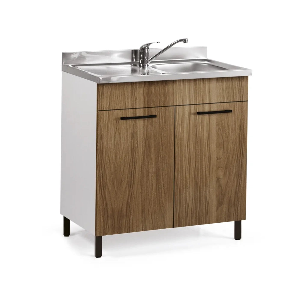Sottolavello per cucina Noce Naturale 2 ante Cm 80x50xH 85