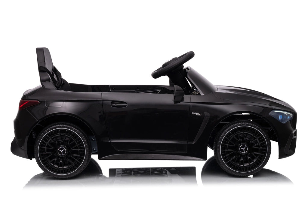 Macchina Elettrica per Bambini 12V Licenza Ufficiale Mercedes CLE53 Sedile in Pelle Nero